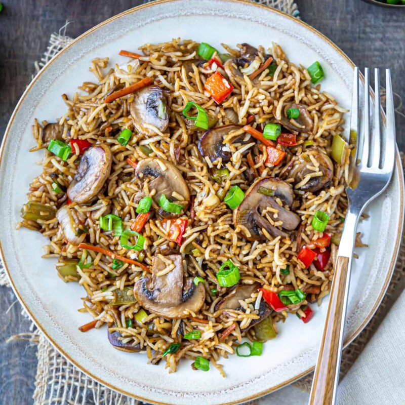 Mushroom Fried Rice Chinese Food