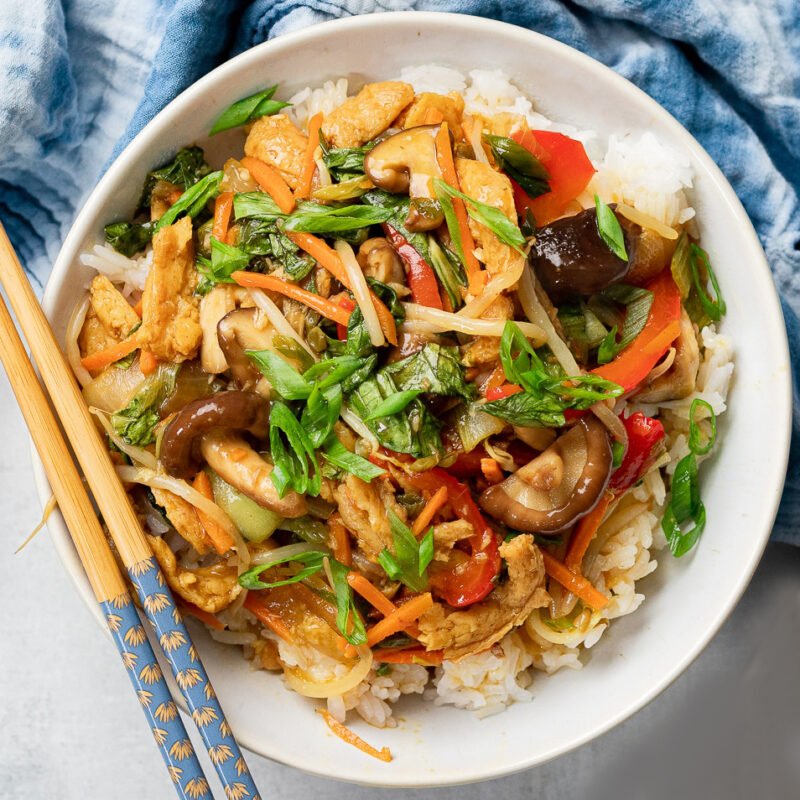 Vegetable Tofu Chop Suey with Rice