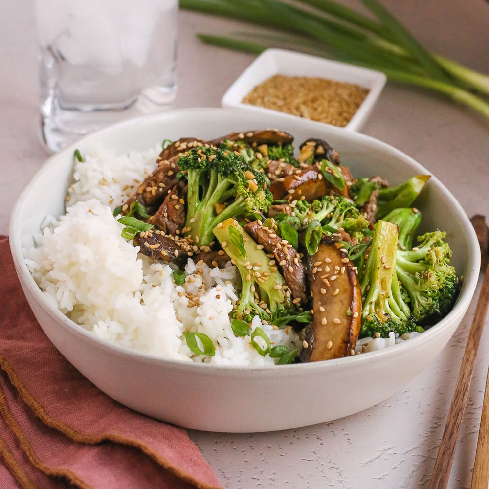 Beef with Mushroom & Brocoli